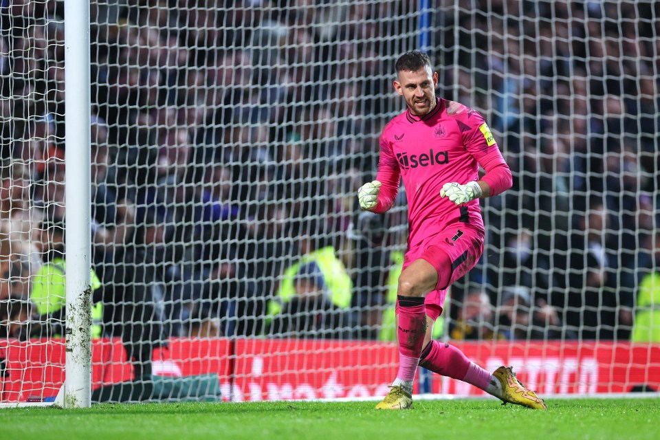 Dubravka celebrates as the Toon pipped Blackburn in the shootout