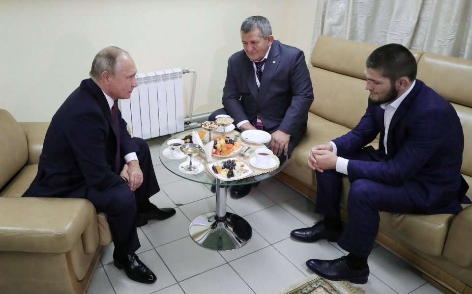 Khabib Nurmagomedov met Vladimir Putin alongside his father Abdulmanap in 2018