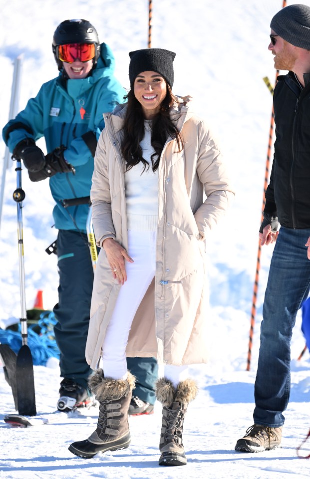 Meghan was seen wearing $240 (£190) Sorel Joan of Arctic snow boots