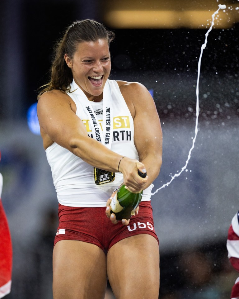 Laura, from Hungary, celebrating her victory