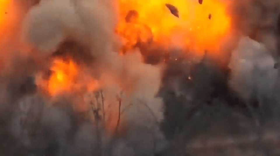 Dramatic footage caught the moment it exploded in a huge fireball