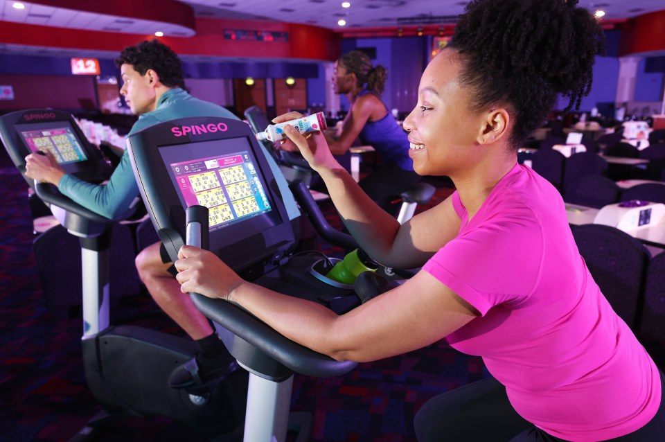 *** FREE FOR EDITORIAL USE *** READY, SET, SPINGO: Mecca Bingo's innovation team has developed Spingo, a concept that combines exercise with the joy of bingo, for the ultimate adrenaline buzz, in response to Brits demands for more exciting workouts.