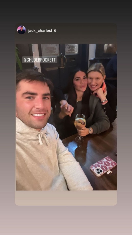 Chloe Brockett joined Jack and his mum for drinks