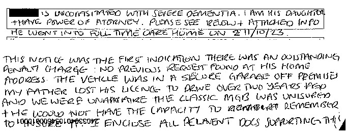 DVLA reportedly claims it didn't see this mitigation letter submitted by his daughter