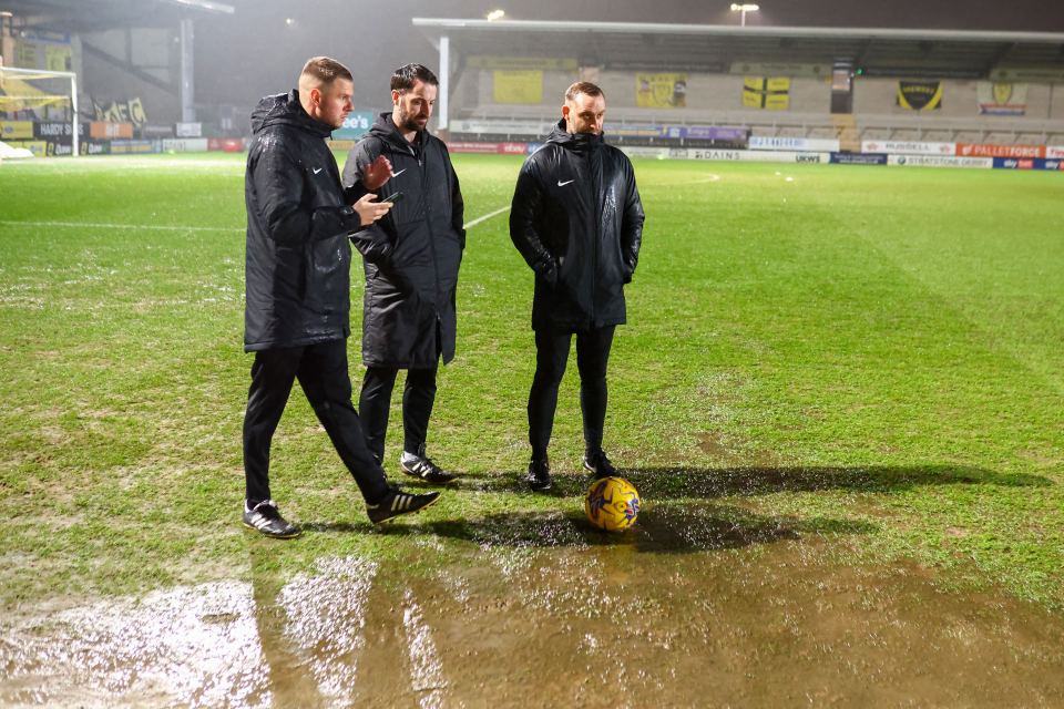 Burton's pitch was deemed unplayable before their clash with Carlisle