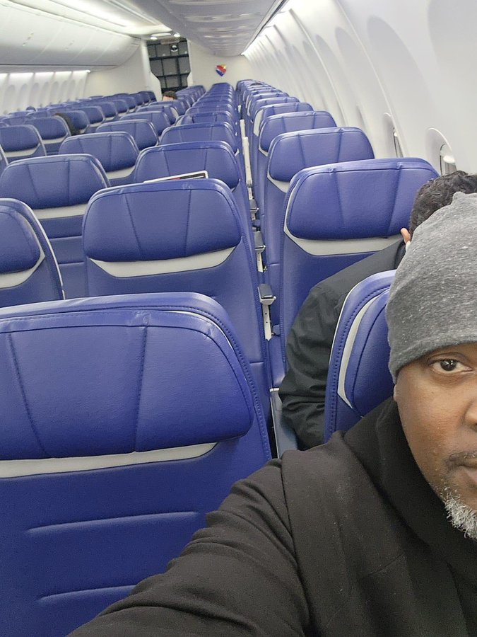 Anthony fumed at the decision from a fellow passenger to sit directly behind him on a near-empty plane