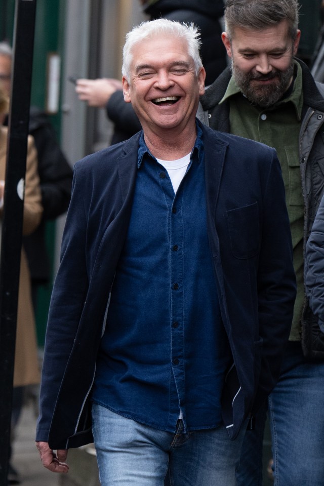 Phillip Schofield was all smiles during an afternoon out with friends