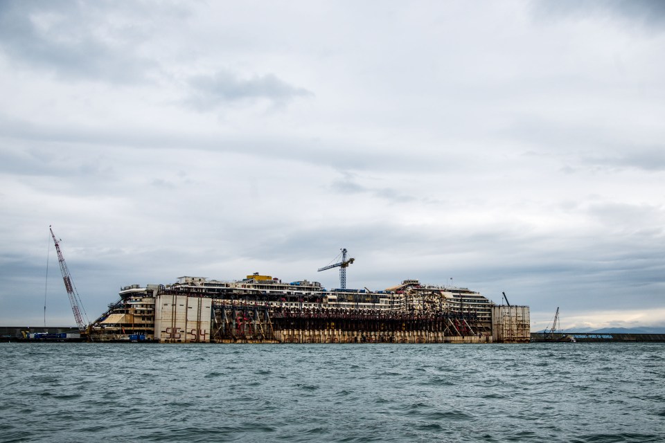 Haunting shipwreck of Concordia shipwreck that partially sank after hitting an underwater rock