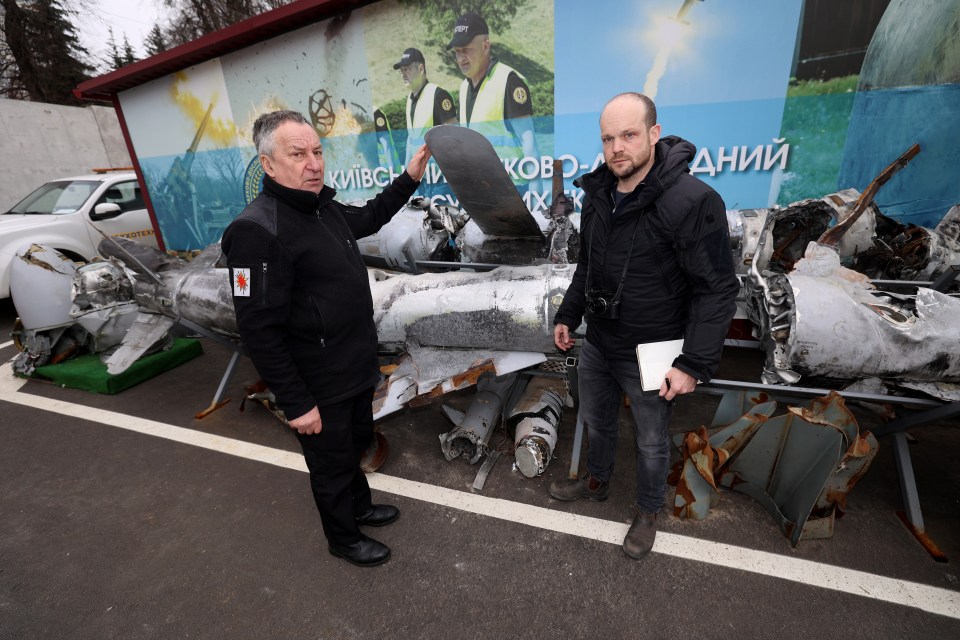 Sun man Jerome Starkey and expert Andriy Kulchytskyi on a lab trip