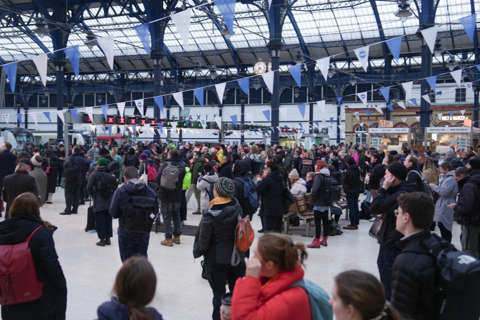 Dozens of commuters waited on updates at Brighton this morning