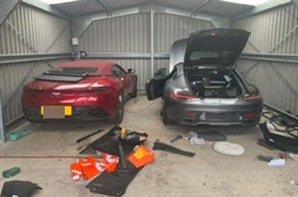 The supercars were found in industrial units in North Benfleet