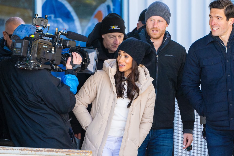 The Duke of Sussex was taken aback as a camera crew got a little too close yesterday