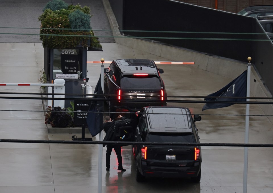 The black SUV was seen entering a private terminal at the airport