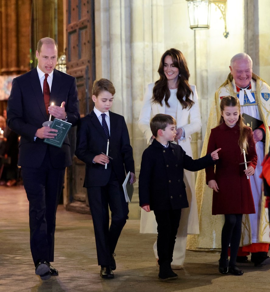 Kate, pictured with her family in December