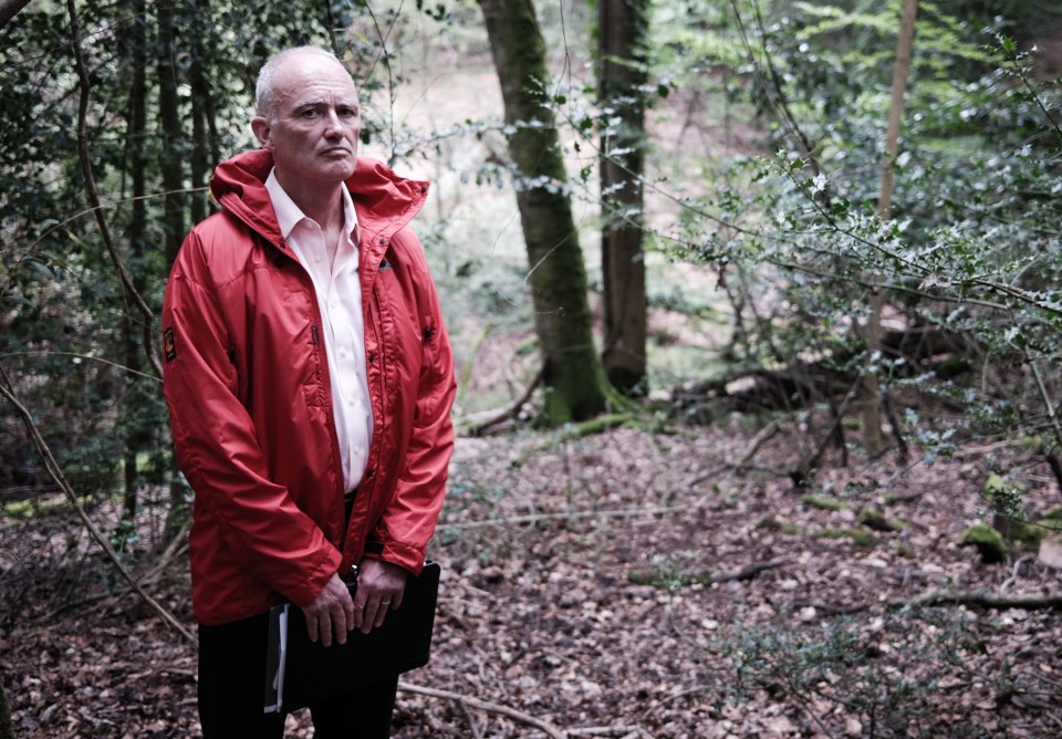 DCI Steve Tolmie in Windsor Great Park near where Joanna Simpson's body was found