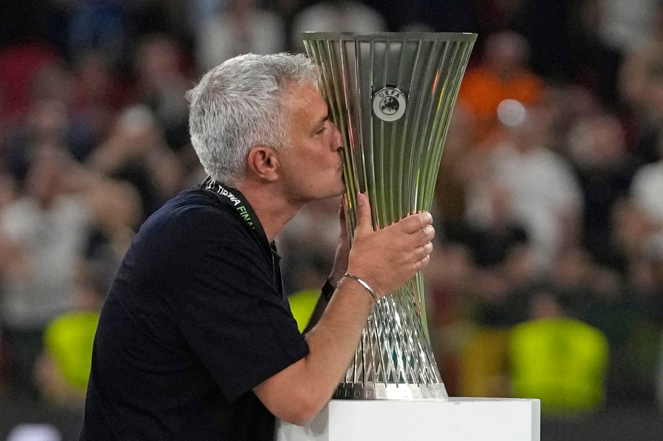 Jose Mourinho left his Europa Conference League ring behind after his Roma sacking