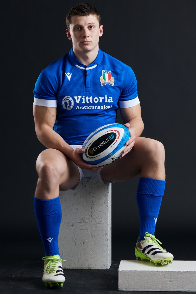 Ross Vintcent is working hard in Italy's back row and delivering Domino's pizzas