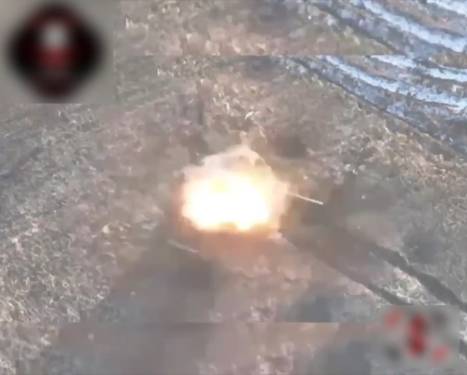 Footage shows the pin-point attack on the column