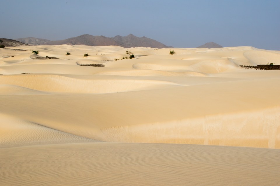 Sandy desert on the island of Boa Vista, Cape Verdi