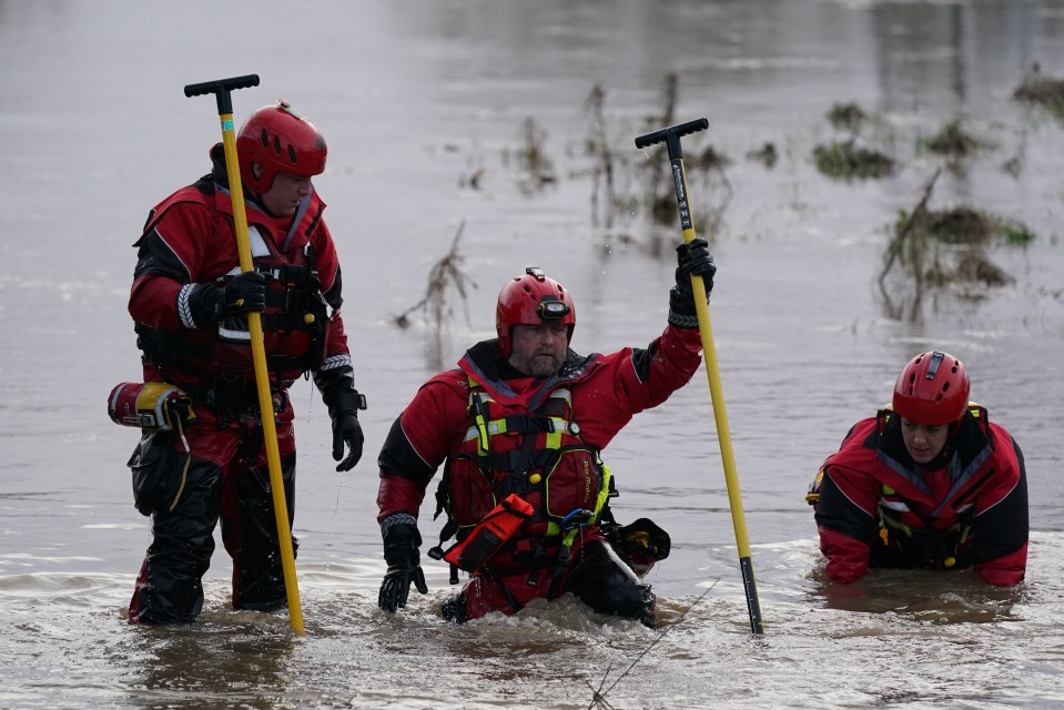 Specialist rescue teams have been scouring the river since Sunday night