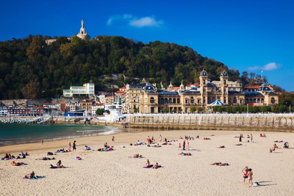 The fine golden sand in the bay of La Concha is some of the finest in Northern Spain