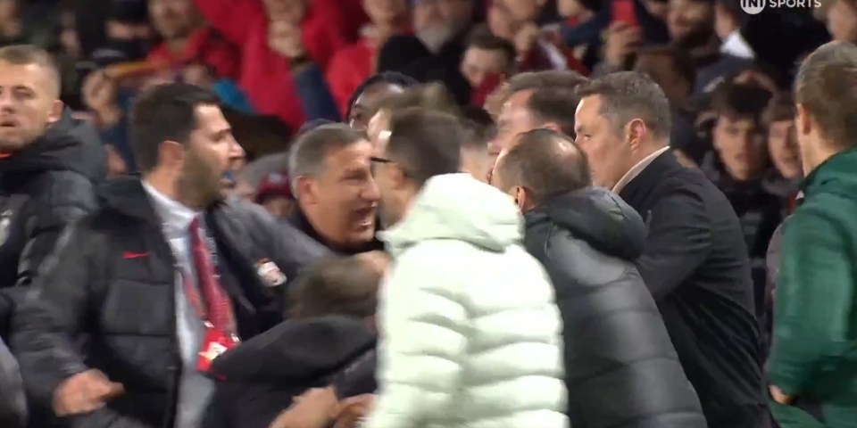 A huge brawl broke out on the touchline following Sparta Prague's win