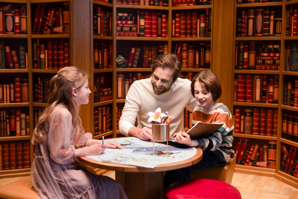 The Royal Kids Club is themed around a magical library with interactive books