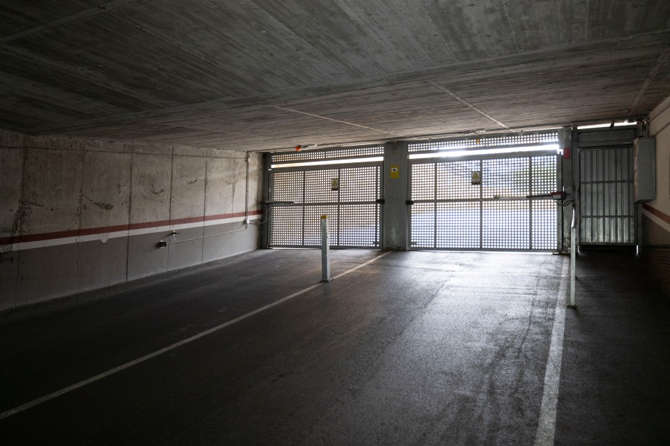 The underground car park at the apartment complex where Maxim's body was found