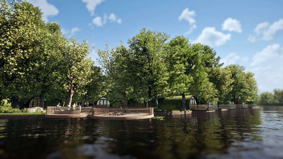 The glamping site will make the most of a nearby lake