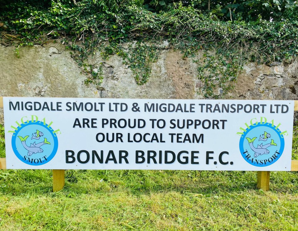 A Bonar Bridge FC sign