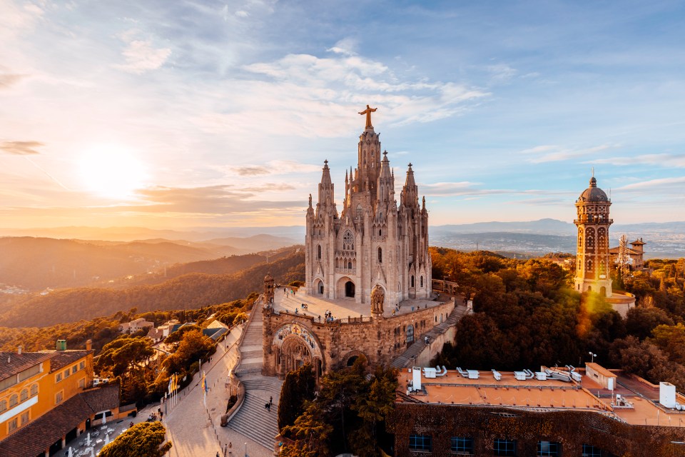 The  Sagrat Cor cathedral overlooks the amusement park