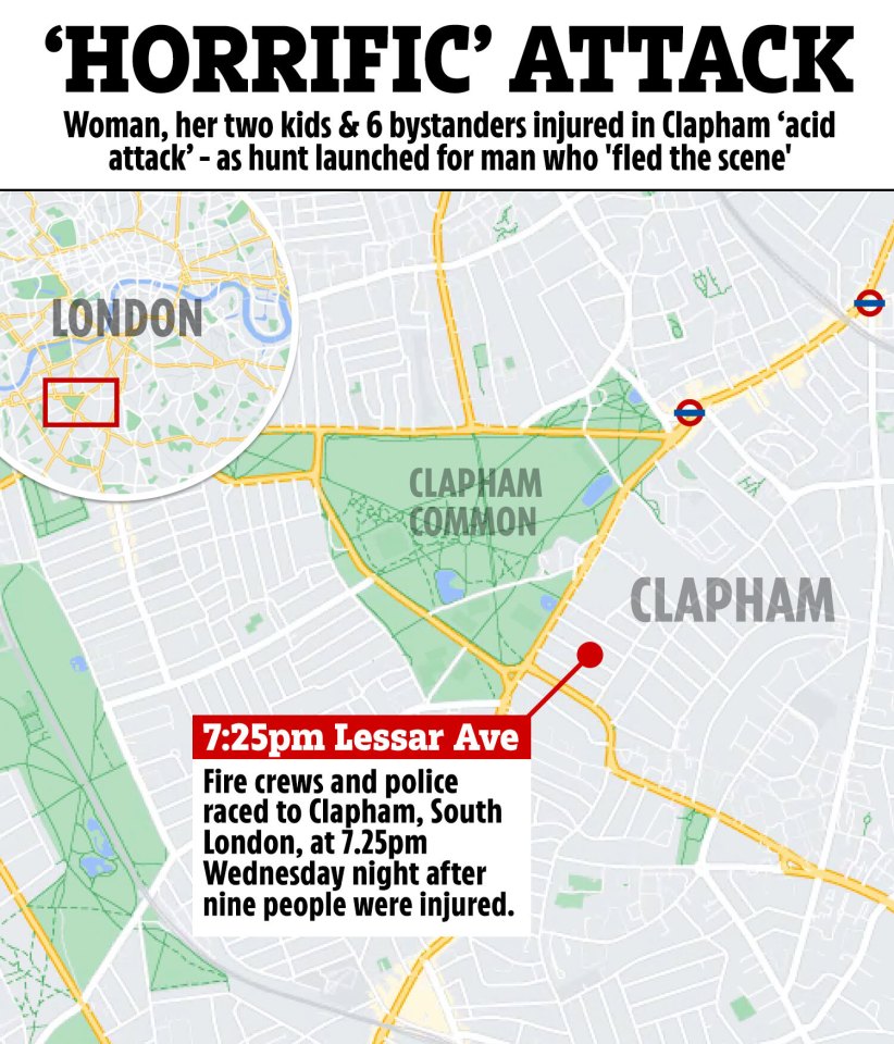 The attack happened in Clapham, south London