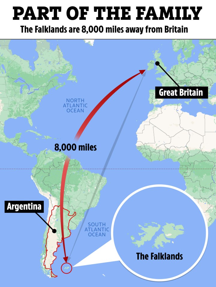 Here's where to find the Falklands on a map