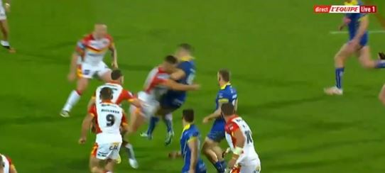 Tariq Sims pulled off a brutal tackle against Warrington Wolves