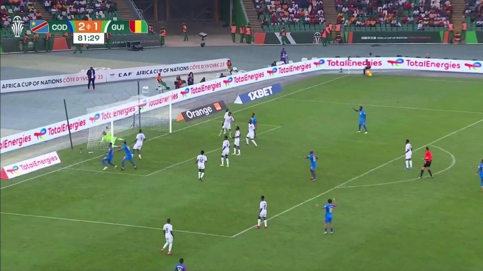 The effort flew into the top corner and DR Congo went 3-1 up