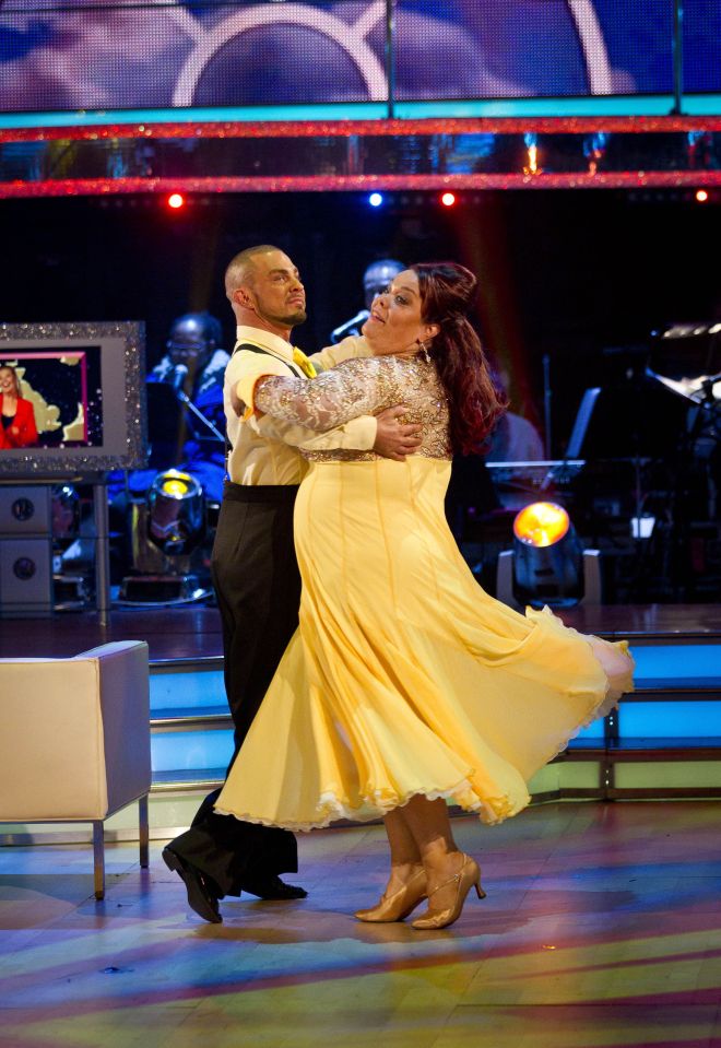 Robin and Lisa Riley dancing during dress rehearsals for  Strictly