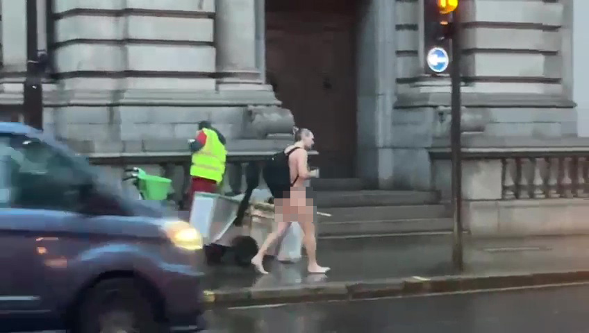 A commuter said that Londoners acted as if a man's stroll in the nude was simply a 'normal occurrence'