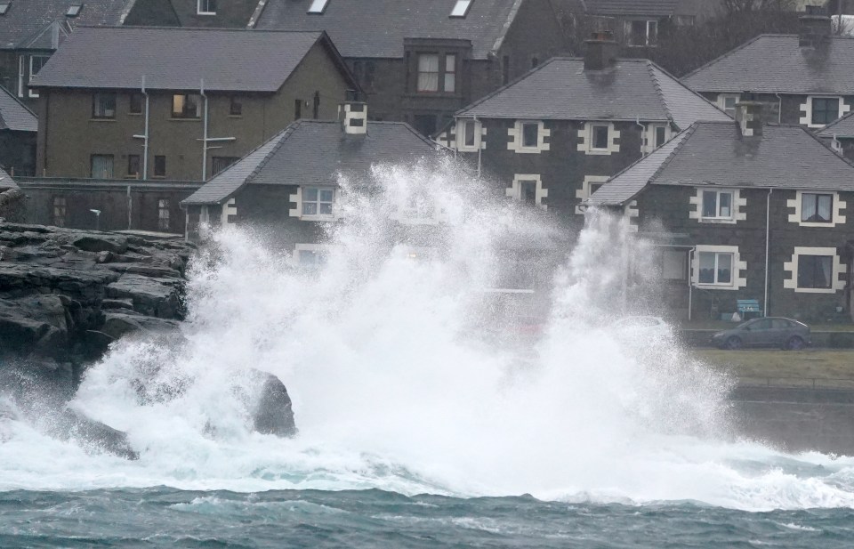 It comes as wet and windy conditions pummelled Scotland last Wednesday, causing waves to crash off rocks in Lerwick