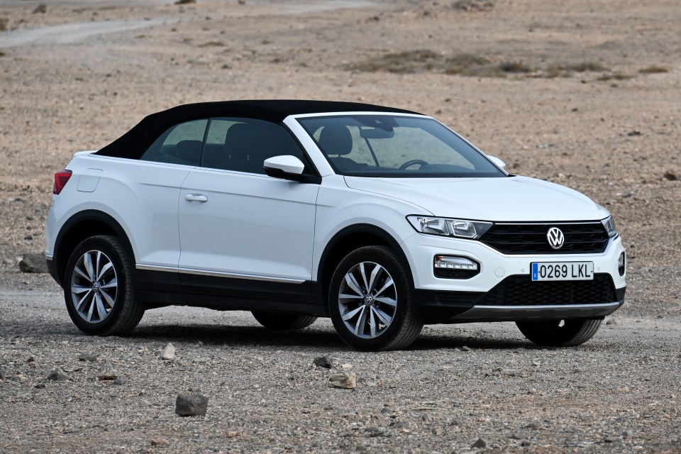 White Volkswagen T-Roc Cabriolet.