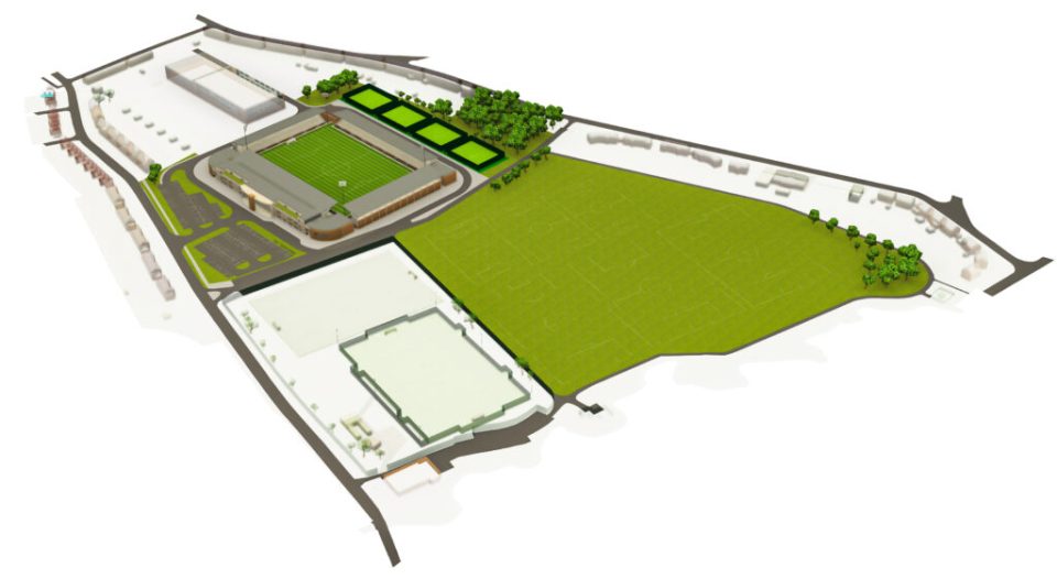 Playing fields will also be developed next to the stadium for schoolkids to use