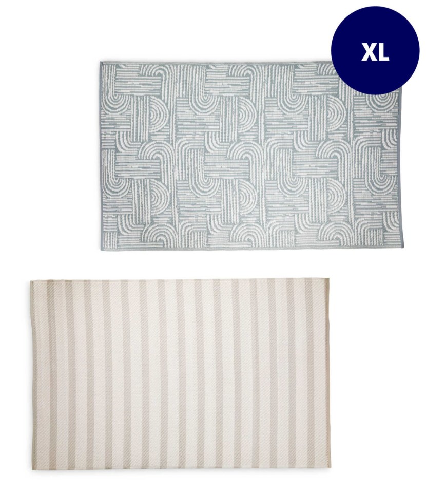 These XL rugs come in two designs and are the perfect way to zhuzh up your outdoor space on the cheap