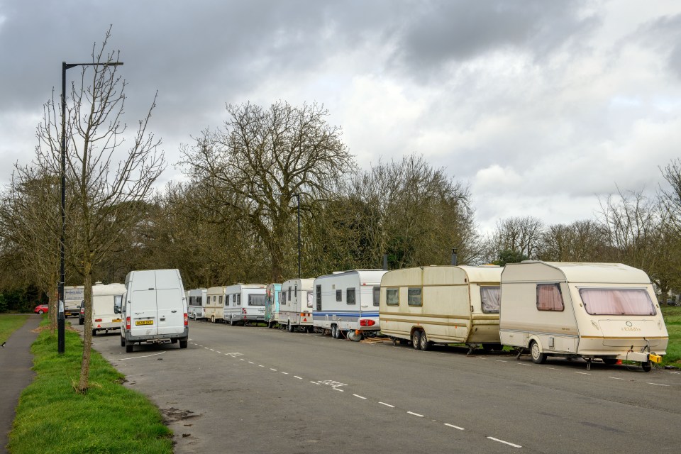 Some residents argue the lines of caravans spoil the views