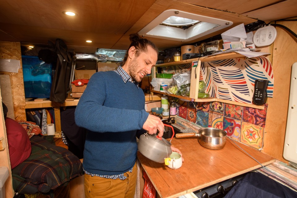 Callum says he likes the freedom and the idea of van life, but it’s a lot of work