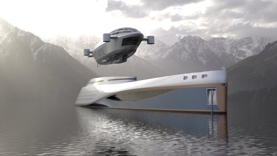 Plans for a incredible mega-yacht with its own detachable airship have been unveiled