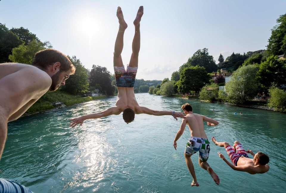 The River Aare is a popular swimming spot particularly during the summer months