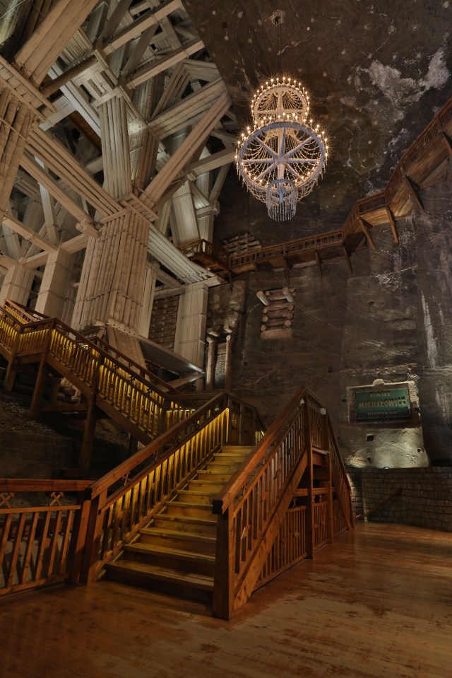 An impressive salt chandelier made by a skilled salt mine worker