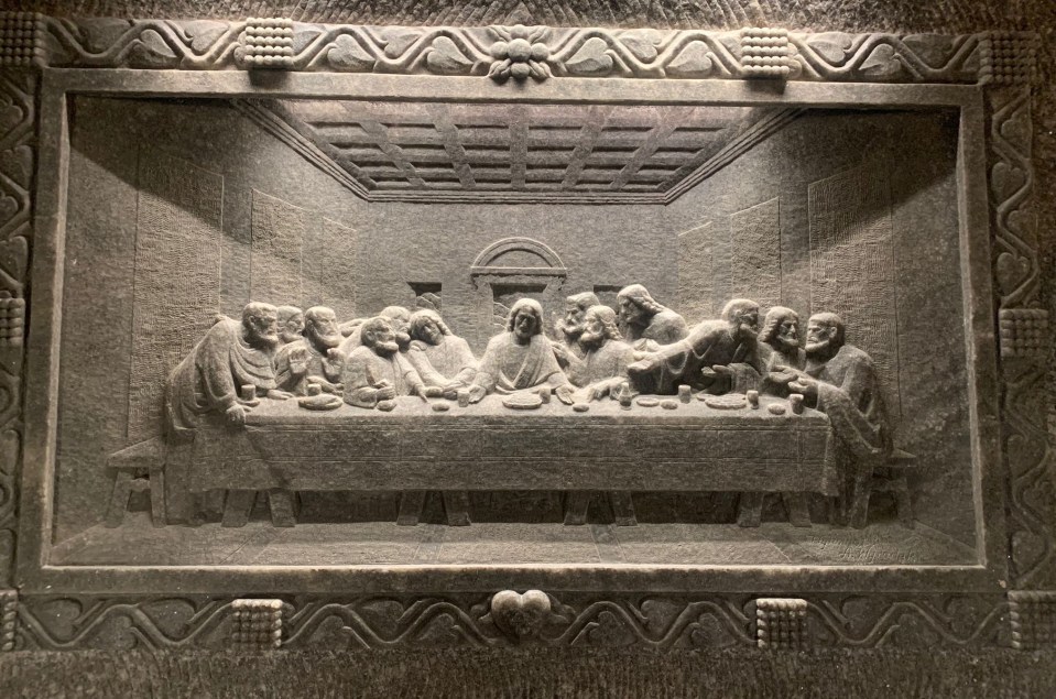 The salt replica of the iconic painting The Last Supper