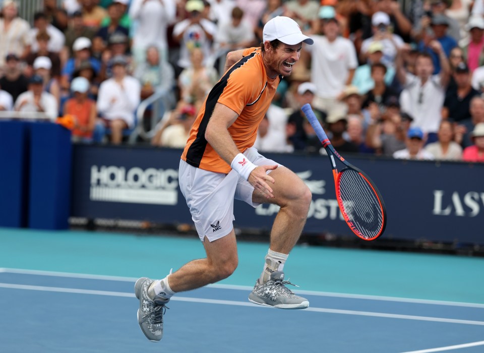 Andy Murray suffered the ankle injury in Miami on Sunday