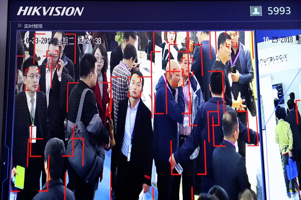 People are tracked using facial recognition technology in China