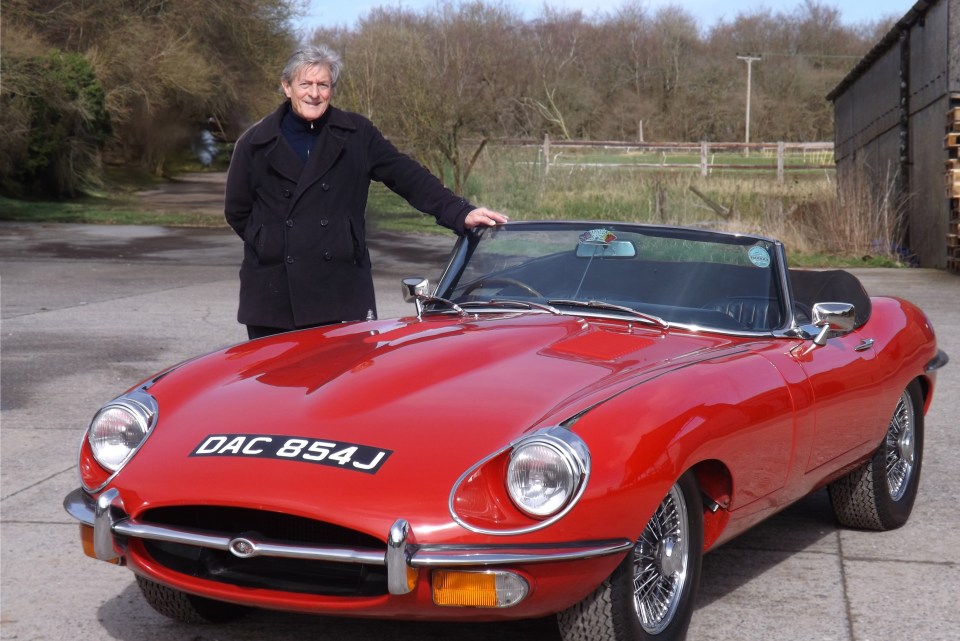 One of his most prized motors is an E-type Jaguar - which is set to be sold in March